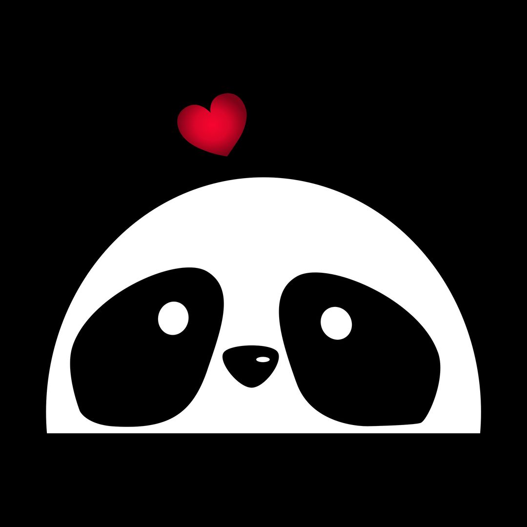 Ca18656e Panda Love Black