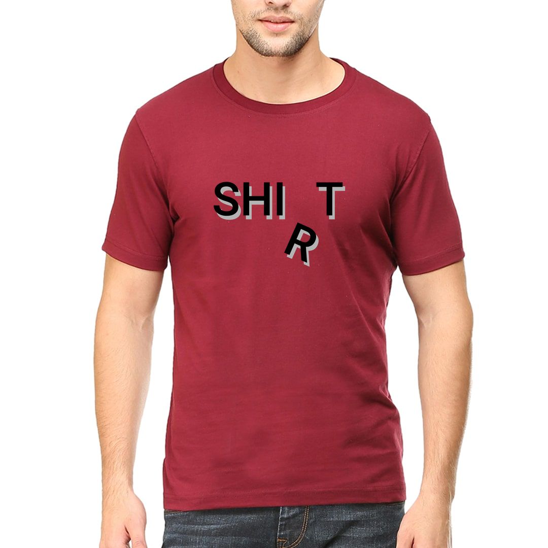 26c0e3ad Shirt Men T Shirt Maroon Front.jpg