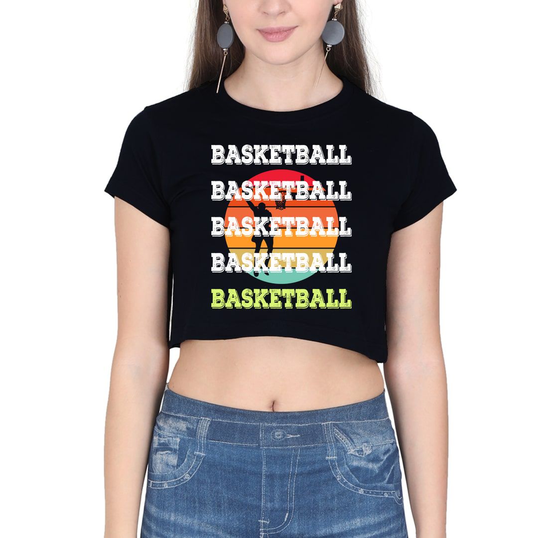 T shirt Maillot de Basket Crop Top pour Femme Swag Old School