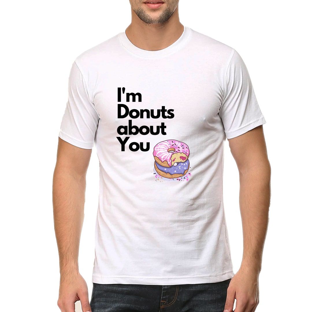 B43579d6 Im Donuts About You Men T Shirt White Front