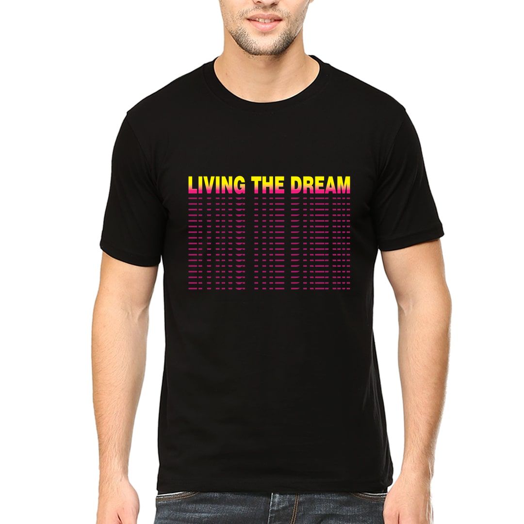 05356895 Living The Dream Men T Shirt Black Front