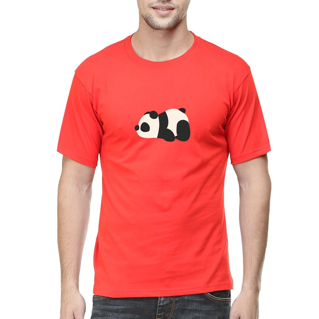 148d0acb Cute Panda Men T Shirt Red Front