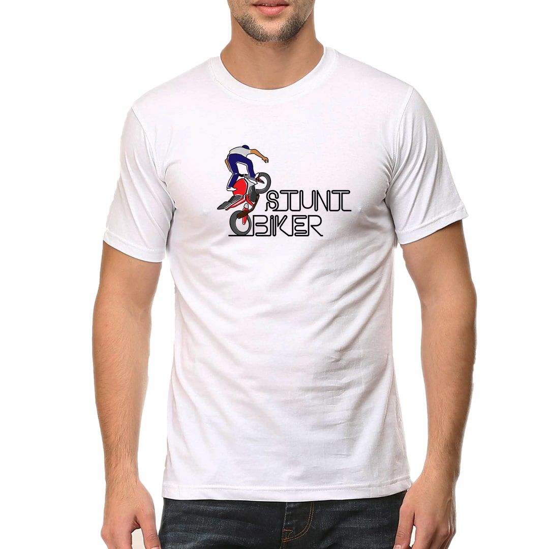 292663ab Stunt Rider Men T Shirt White Front