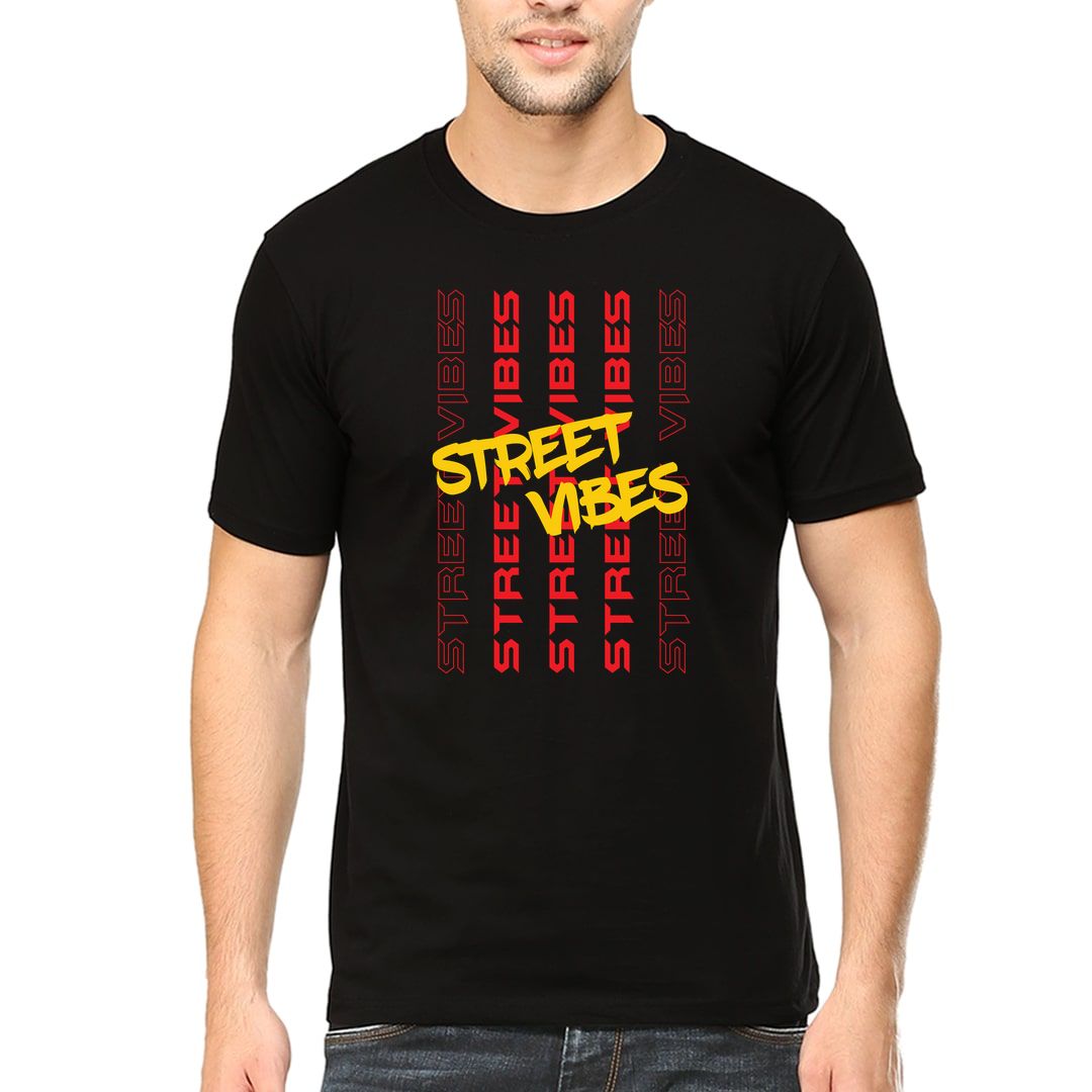 2f4361f6 Street Vibes Men T Shirt Black Front