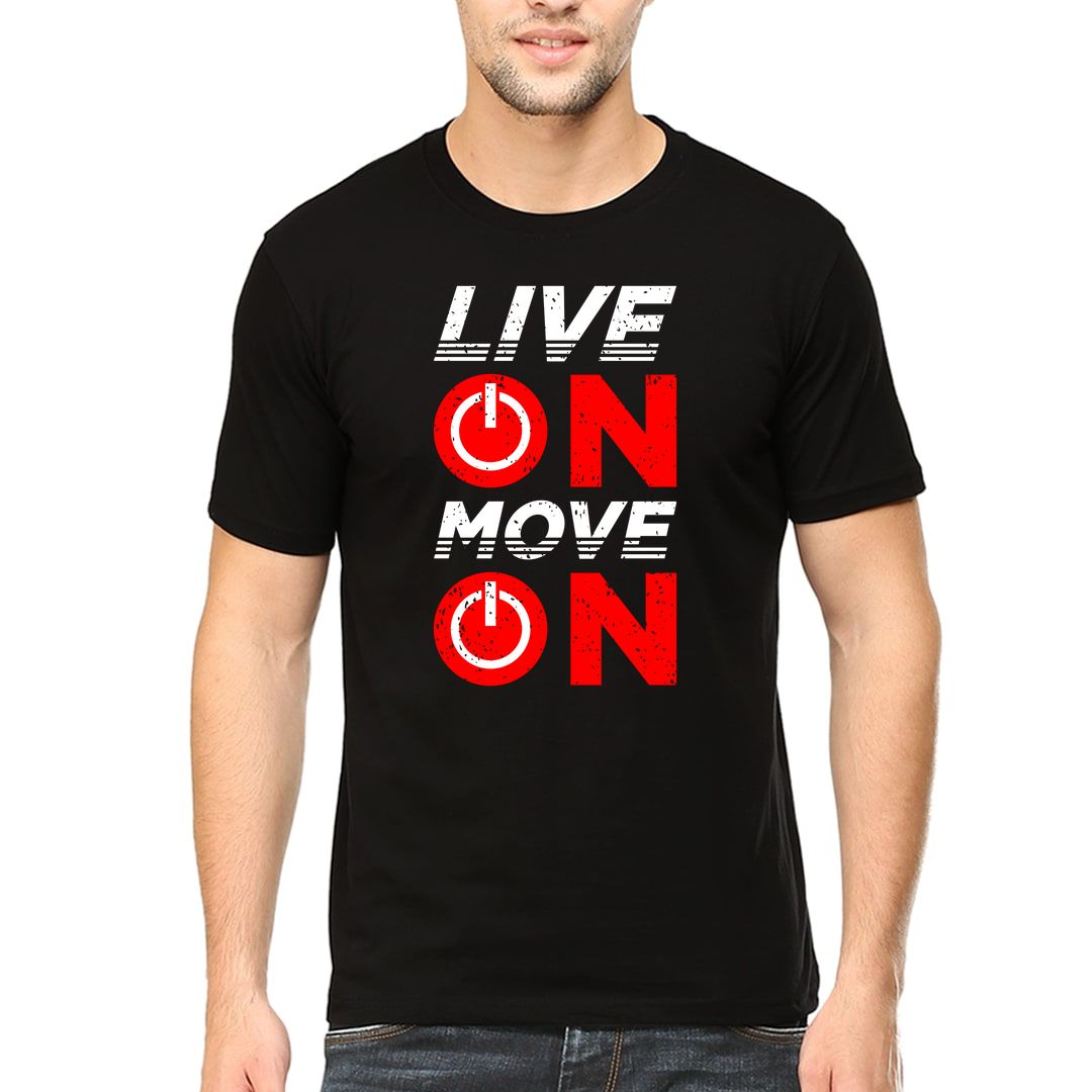 39a99150 Live On Move On Men T Shirt Black Front