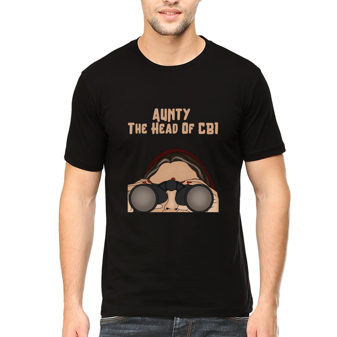 E2792529 Aunty The Head Of Cbi Men T Shirt Black Front