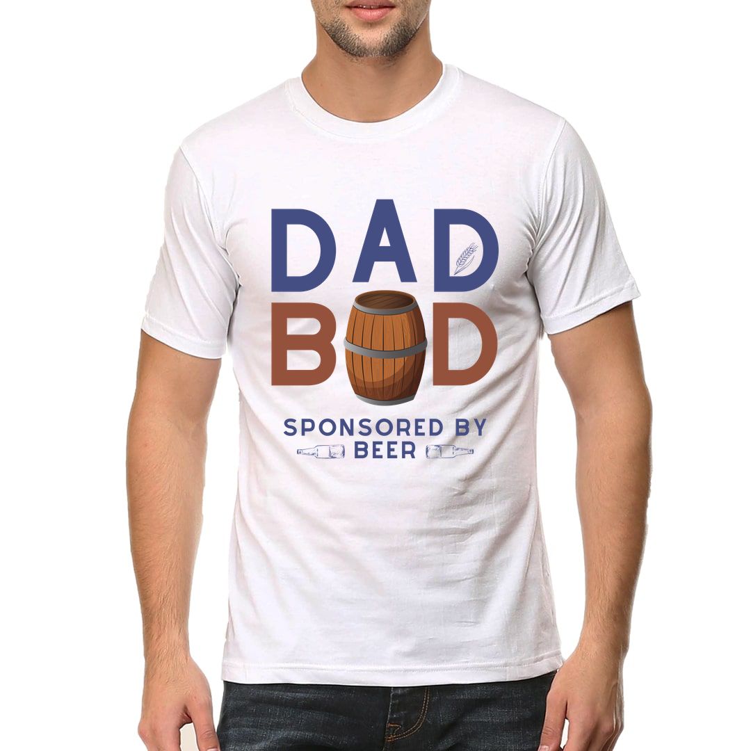 Edb02387 Dad Bod Men T Shirt White Front