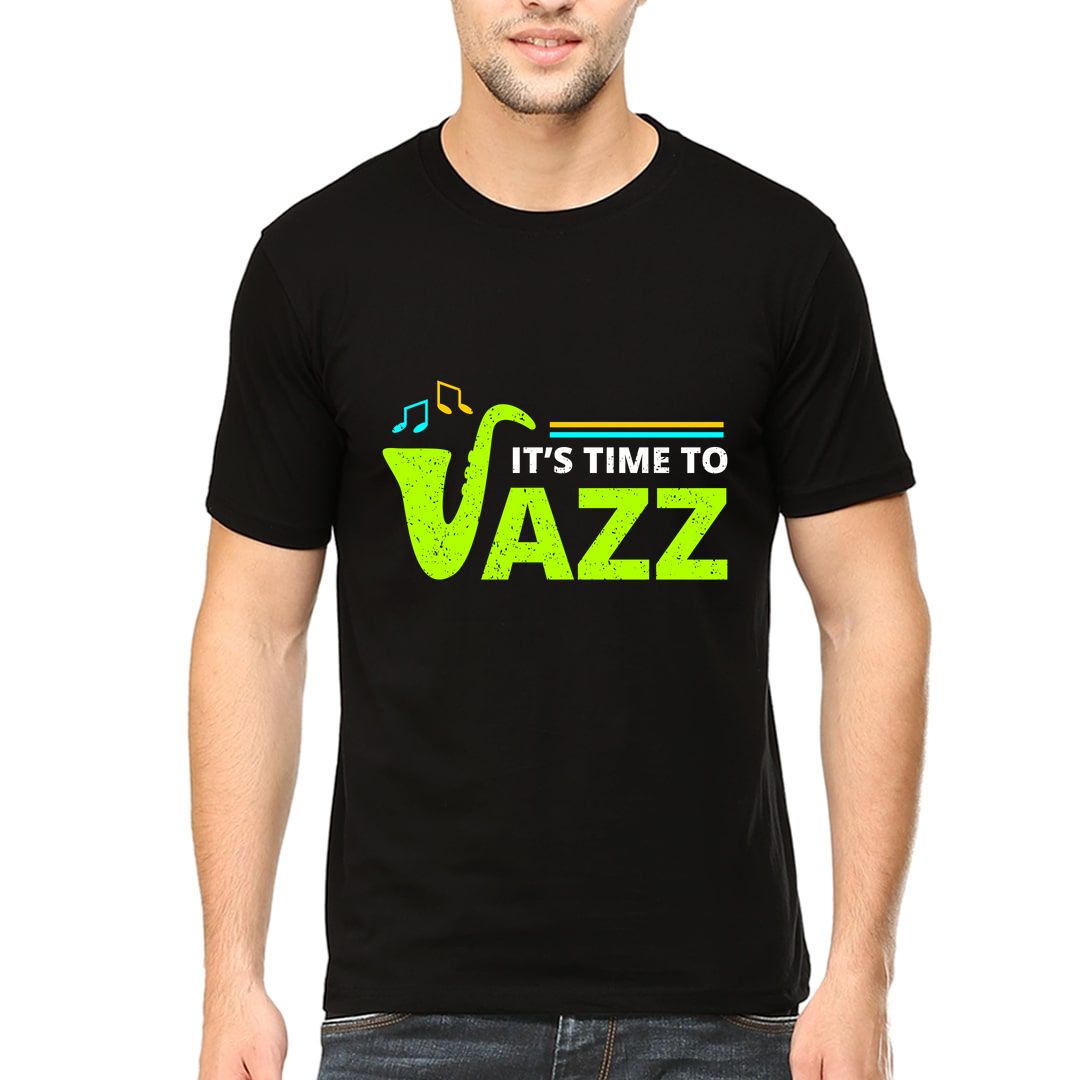 Efe35c37 Its Time To Jazz Men T Shirt Black Front