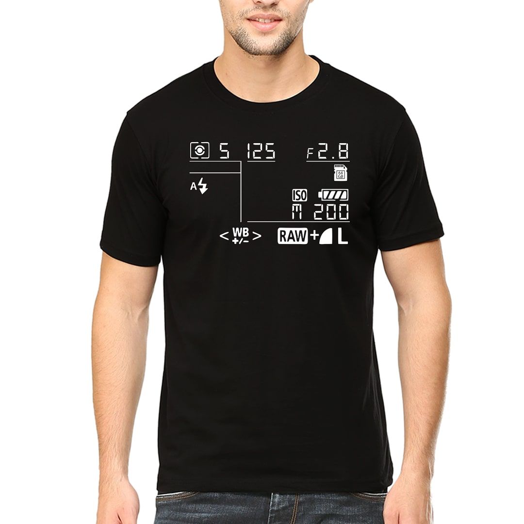 196fc5e5 Dslr Icons Men T Shirt Black Front