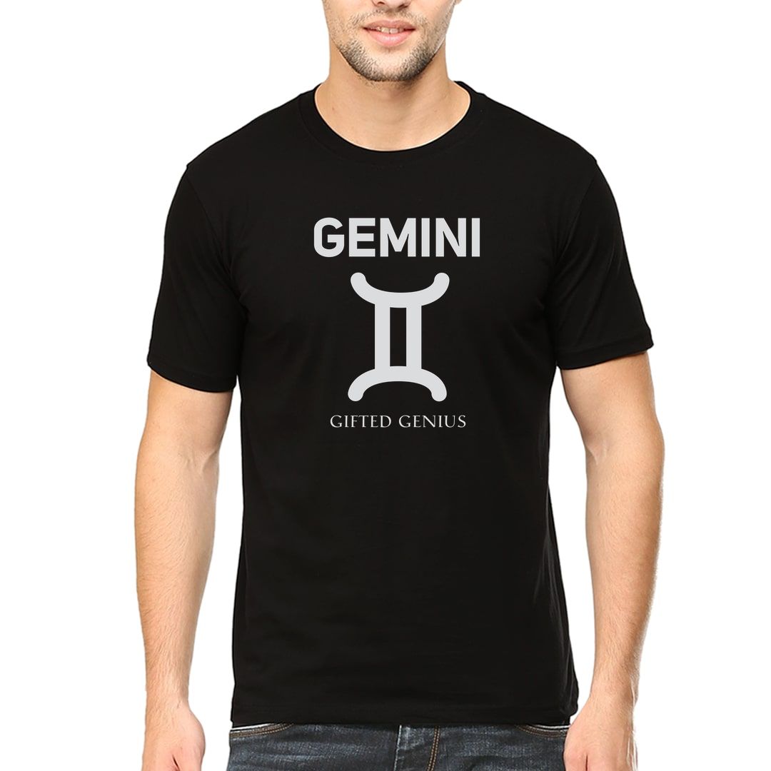 2d09099d Gemini – Gifted Genius Men T Shirt Black Front