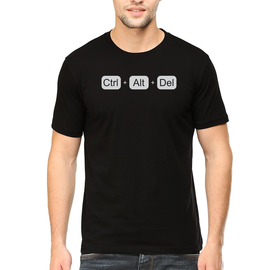 770e024d Ctrl Alt Del Men T Shirt Black Front