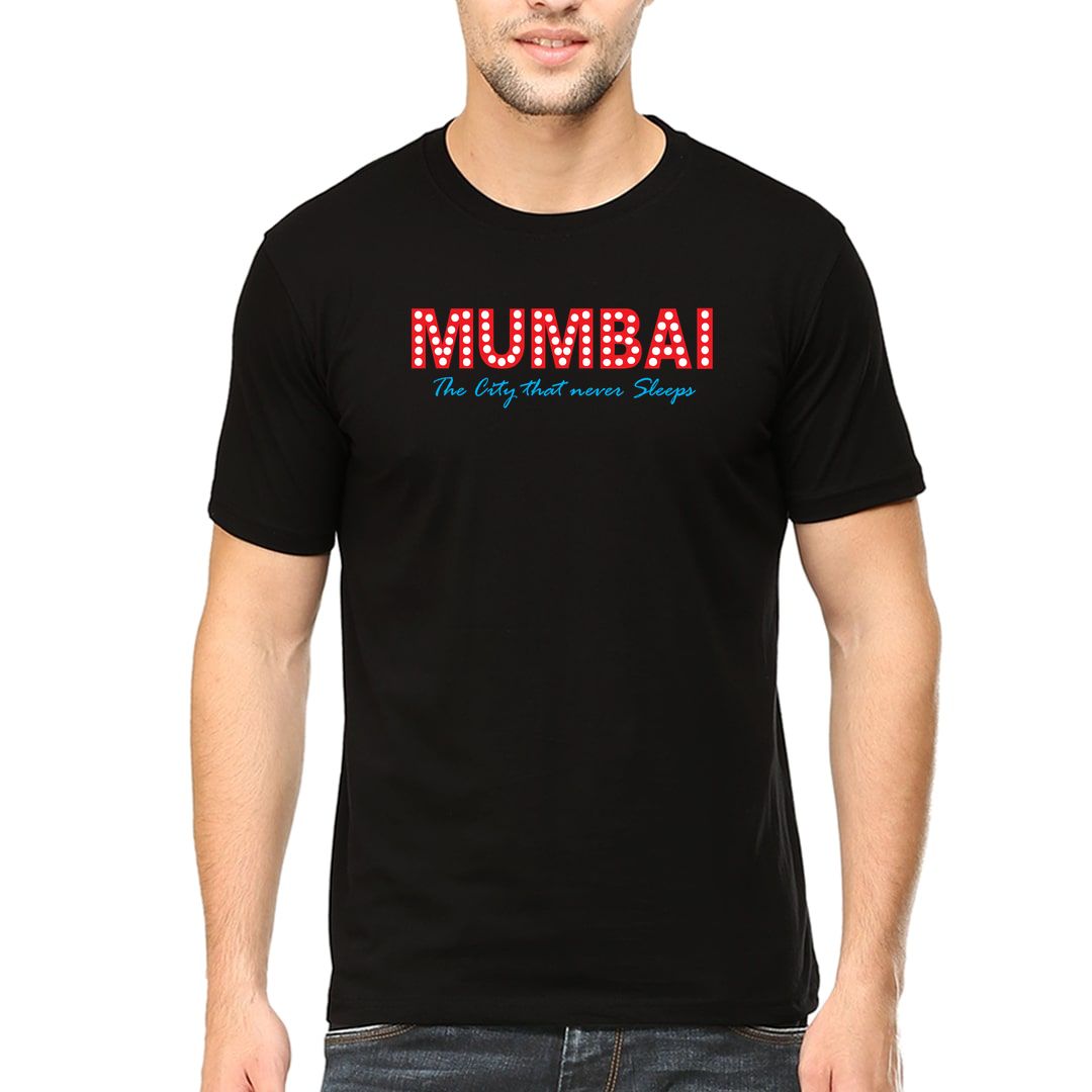 7e115f5d Mumbai – The City That Never Sleeps Men T Shirt Black Front