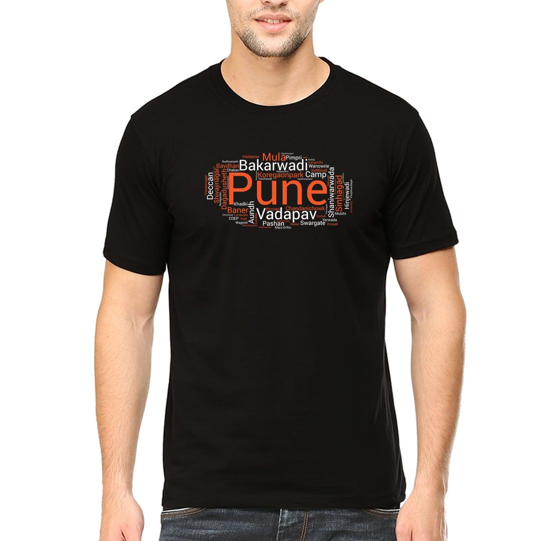 9949f217 Pune Places Foods And Attractions Men T Shirt Black Front