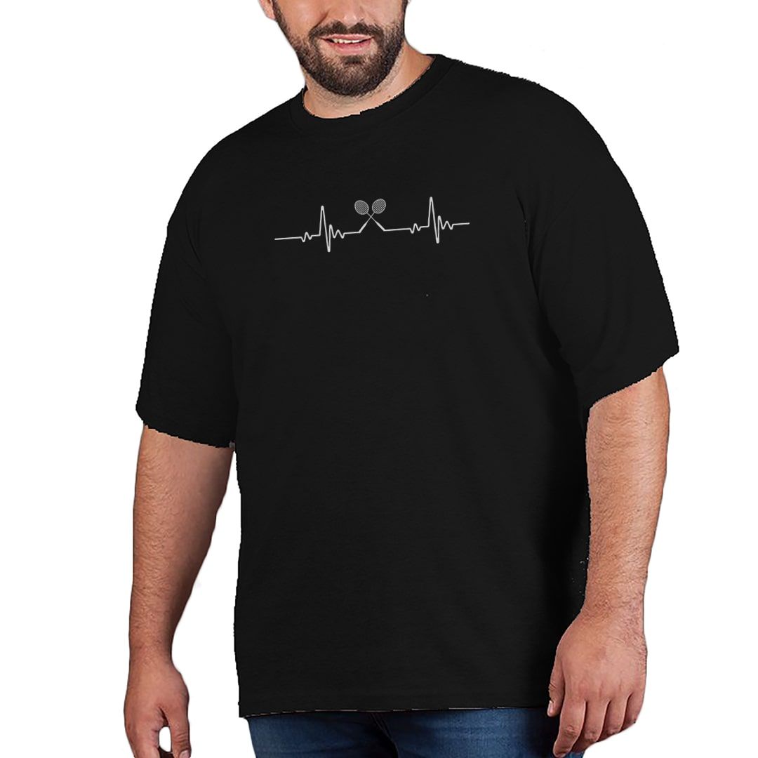 A26e177e Badminton – Its In My Heartbeat Plus Size T Shirt Black Front