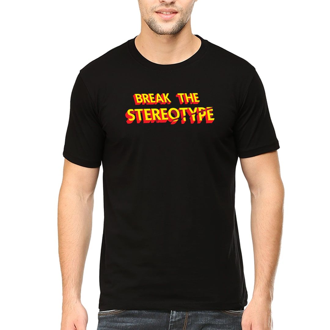 Ba6356a6 Break The Stereotype Men T Shirt Black Front