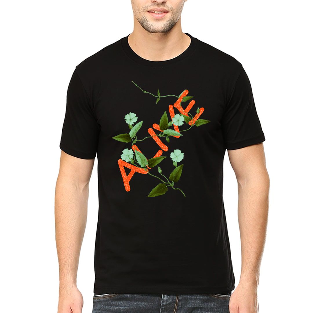 Bbfa7626 Alive For Gardening Lovers Men T Shirt Black Front