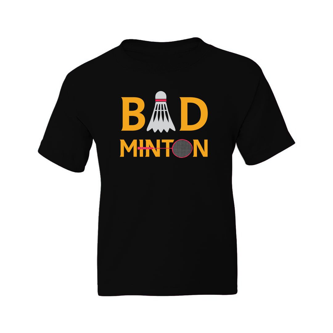 D2f98d7e Bad Minton Kids T Shirt Black Front