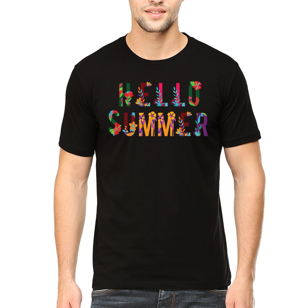 77f2801b Hello Summer Men T Shirt Black Front