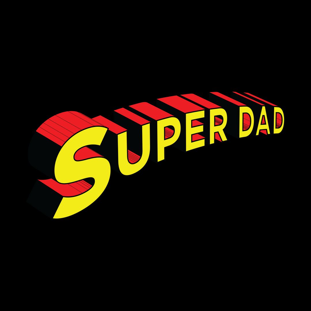 8cee19d2 Super Dad 3d Effect Black