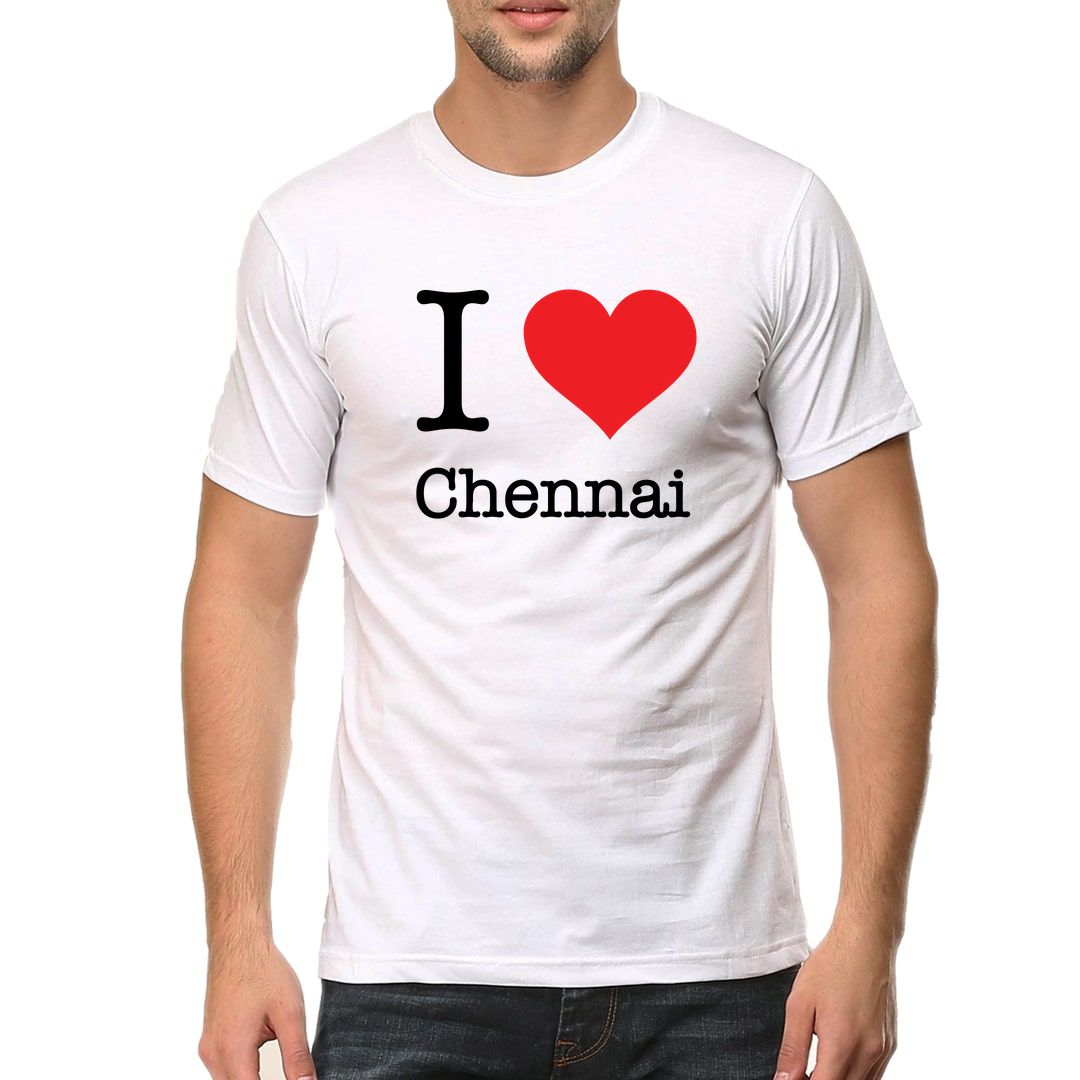 A59a18e0 I Love Chennai Men T Shirt White Front