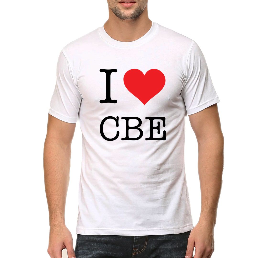 B4b93bc7 I Love Cbe Men T Shirt White Front