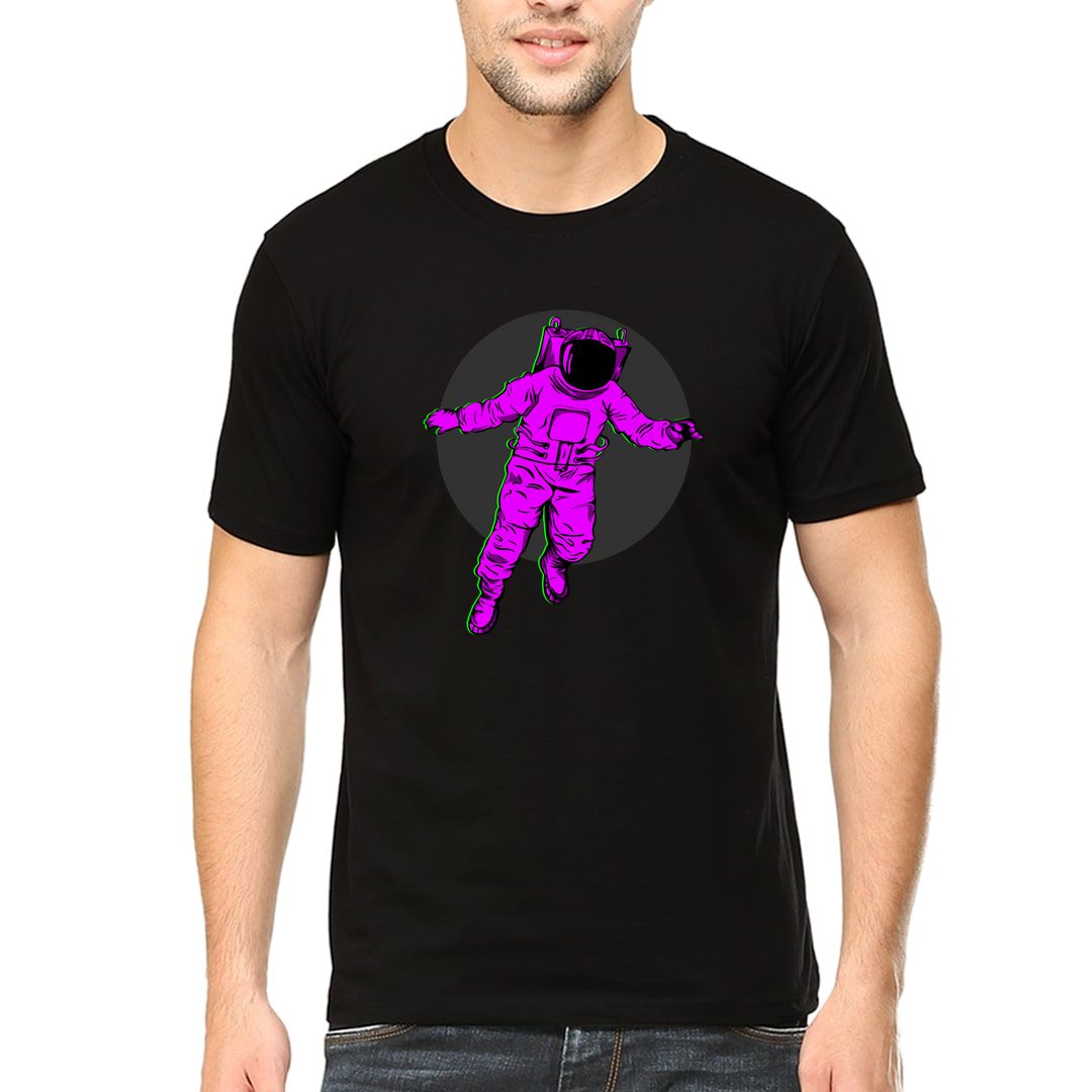 Cb5329a5 Astronaut Men T Shirt Black Front