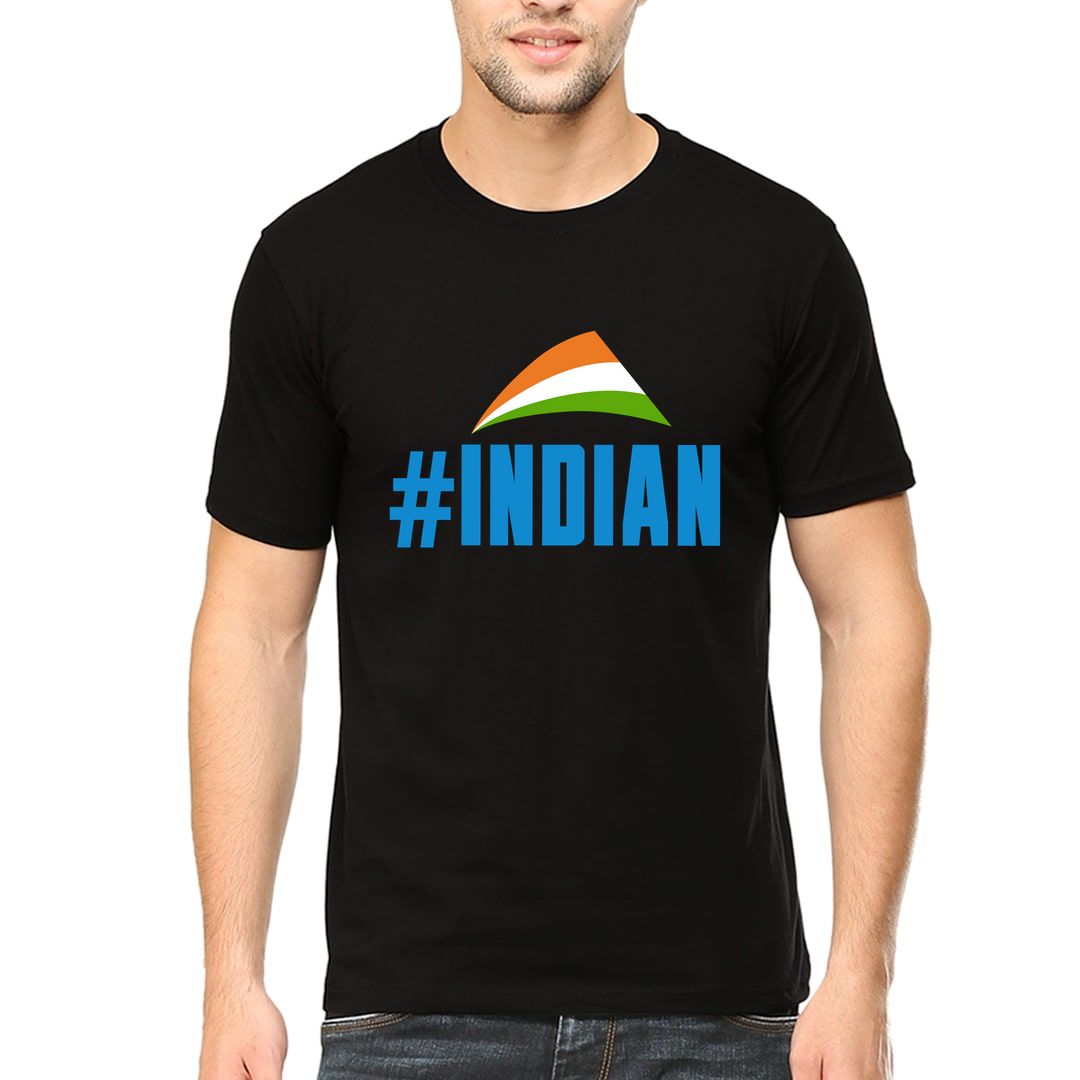 310f9f68 Hashtag Indian Men T Shirt Black Front