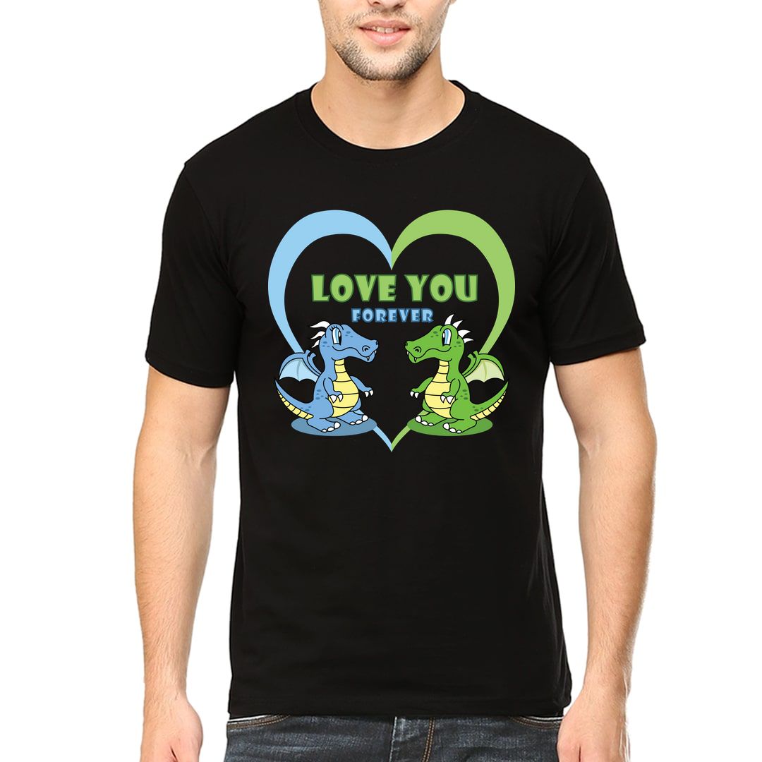 1c50b8a4 Dragons In Love Men T Shirt Black Front