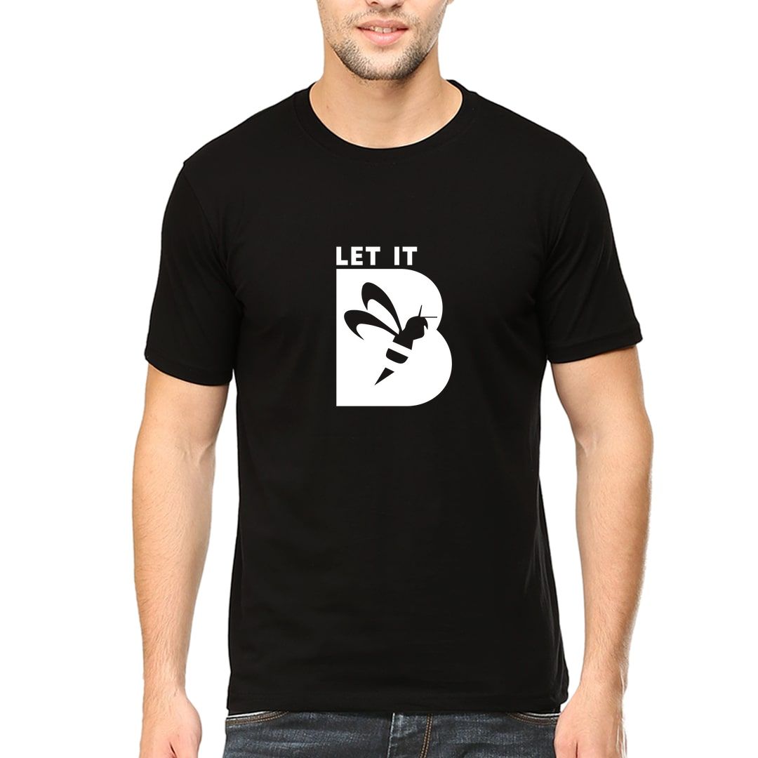 4eb5fa18 Let It Bee Let It Be Men T Shirt Black Front