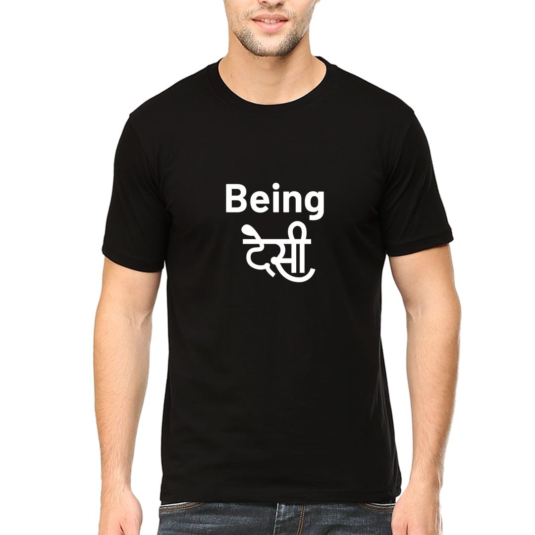 70672c1b Being Desi Men T Shirt Black Front