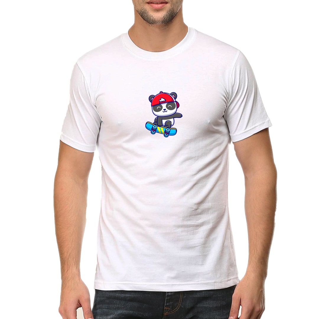 83efced4 Cute Panda Men T Shirt White Front