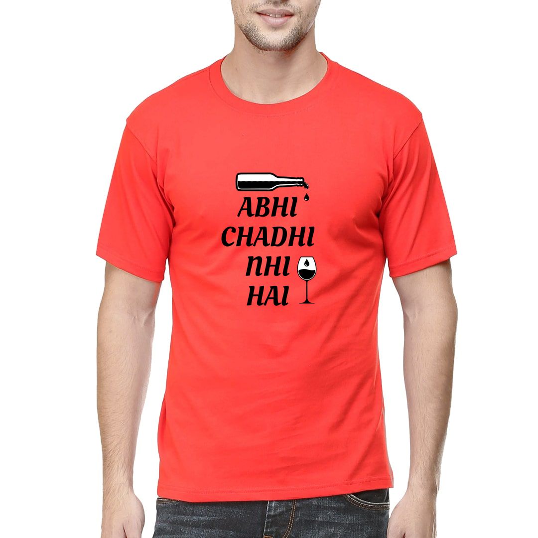 8e8f1a16 Abhi Chadhi Nhi Hai Men T Shirt Red Front