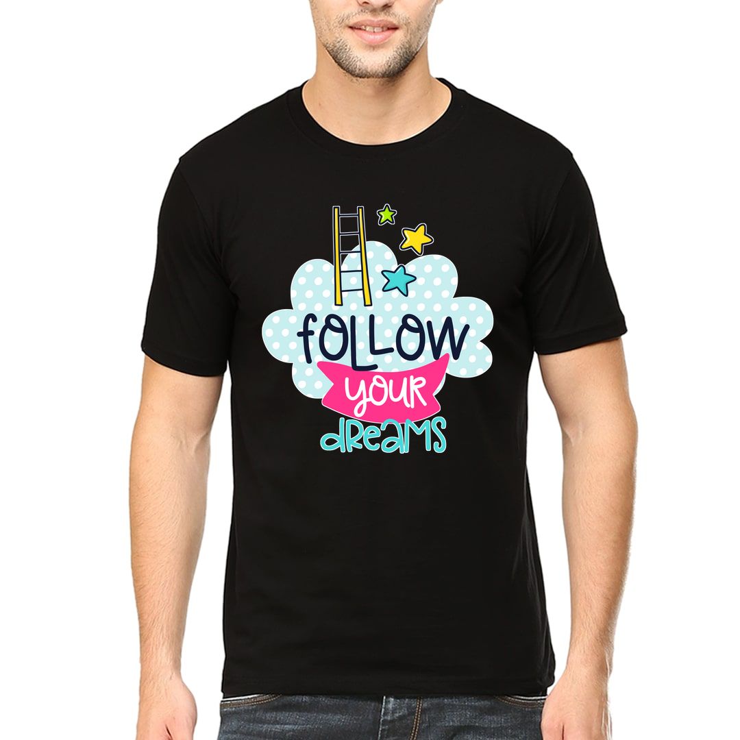 Aa2131fb Follow Your Dreams Men T Shirt Black Front