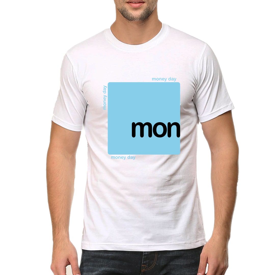 E9802e20 Monday Mood Men T Shirt White Front