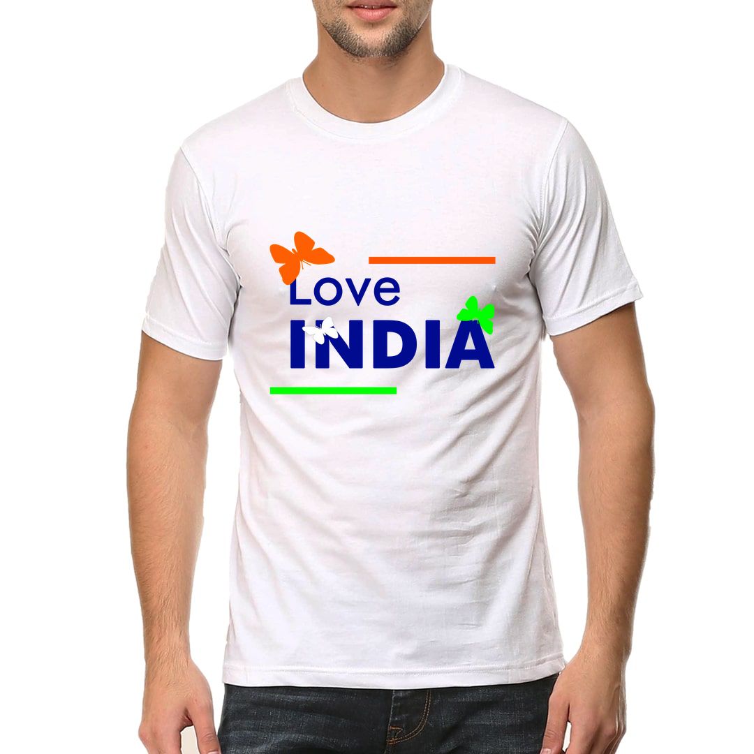 F3e5d922 I Love India Men T Shirt White Front