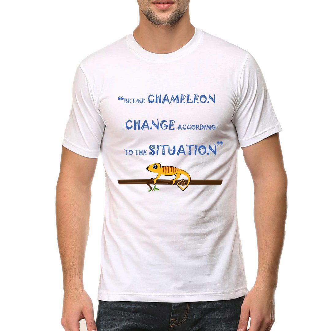 1072aaf0 Be Like Chameleon Men T Shirt White Front