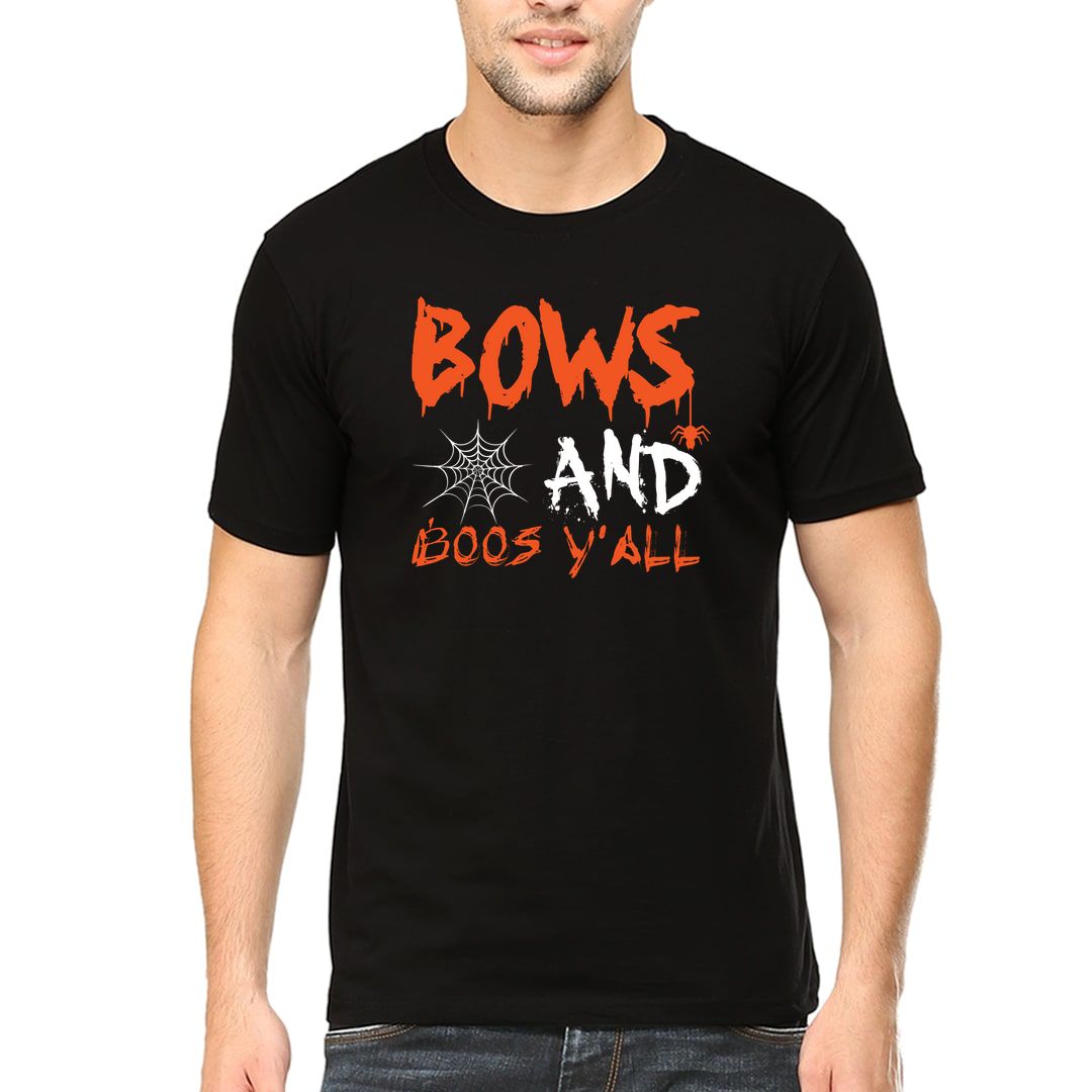 2f691ff1 Bows And Boos Y All Funny Halloween Witch Scary Design Men T Shirt Black Front