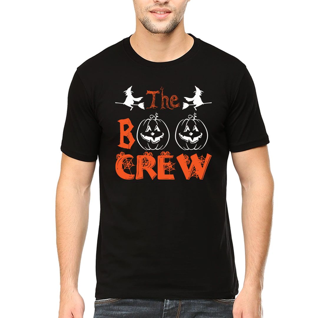 55c4eb56 The Boo Crew Funny Halloween Witch Scary Design Men T Shirt Black Front