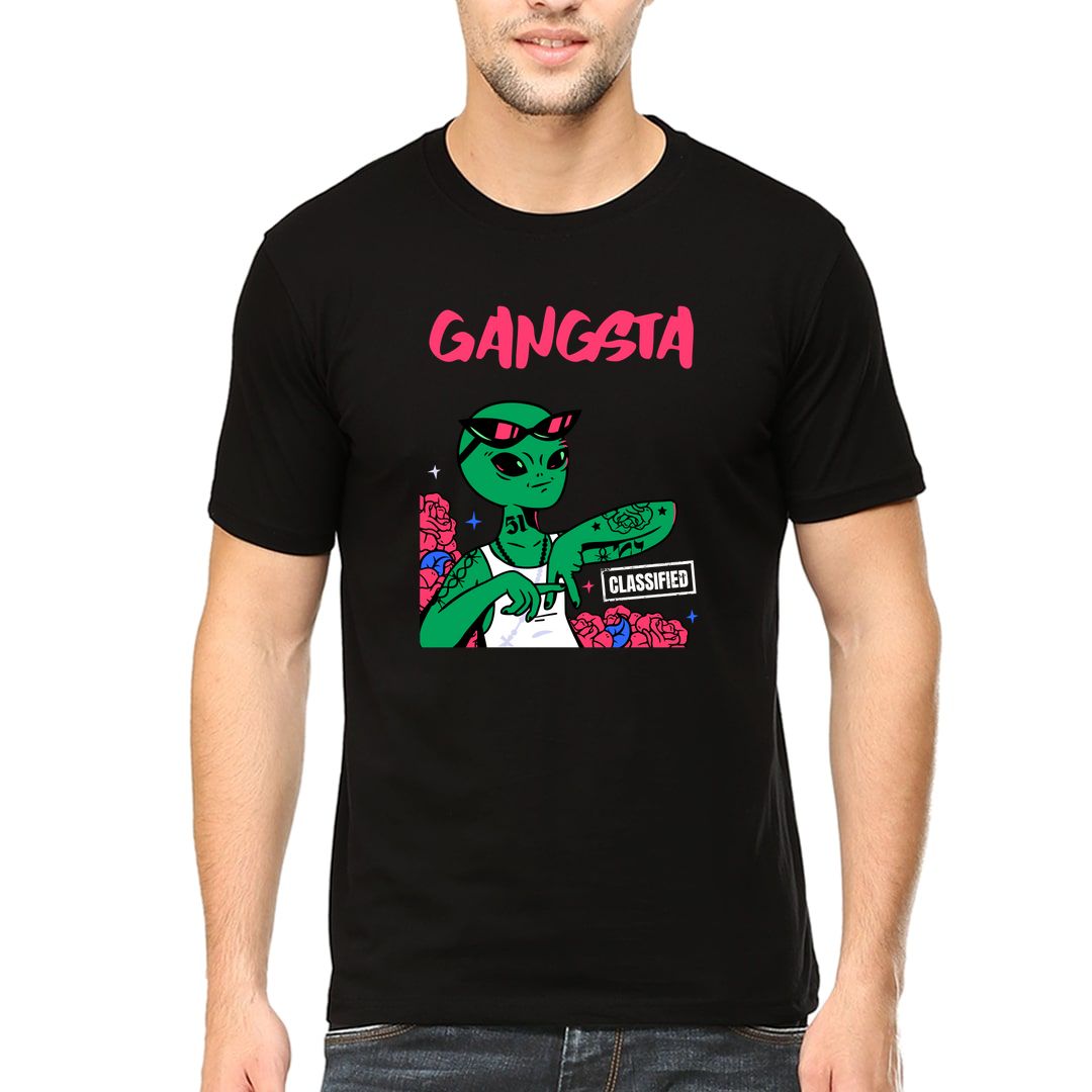 59e61971 Gangsta Men T Shirt Black Front