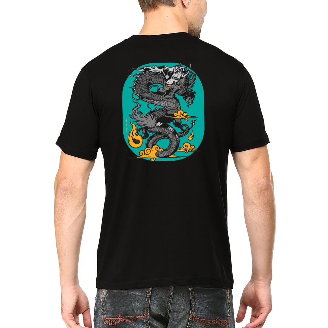 8a9cfd2e Dragon Men T Shirt Black Back