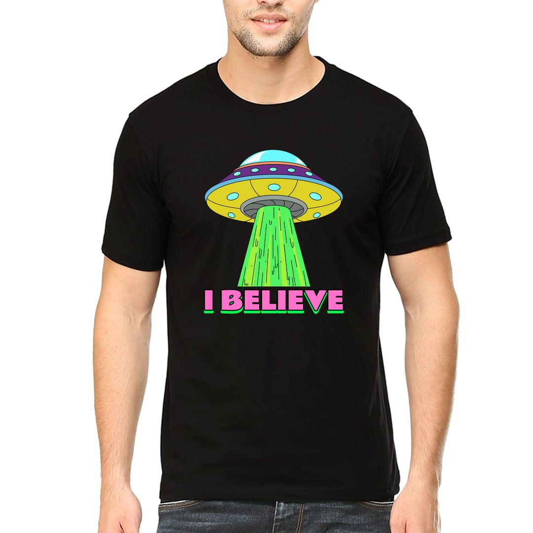 B94ad244 I Believe Men T Shirt Black Front