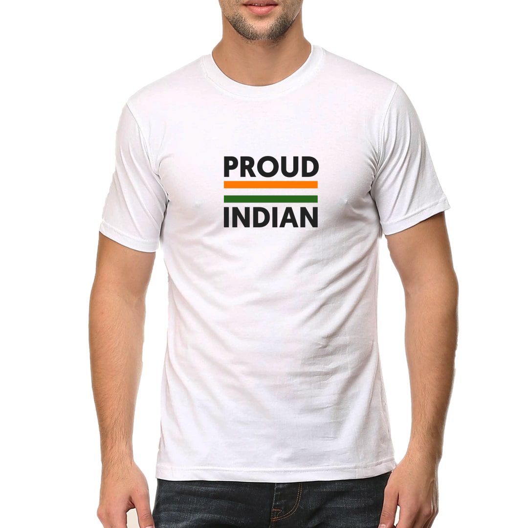 01397ef9 Proud Indian Men T Shirt White Front