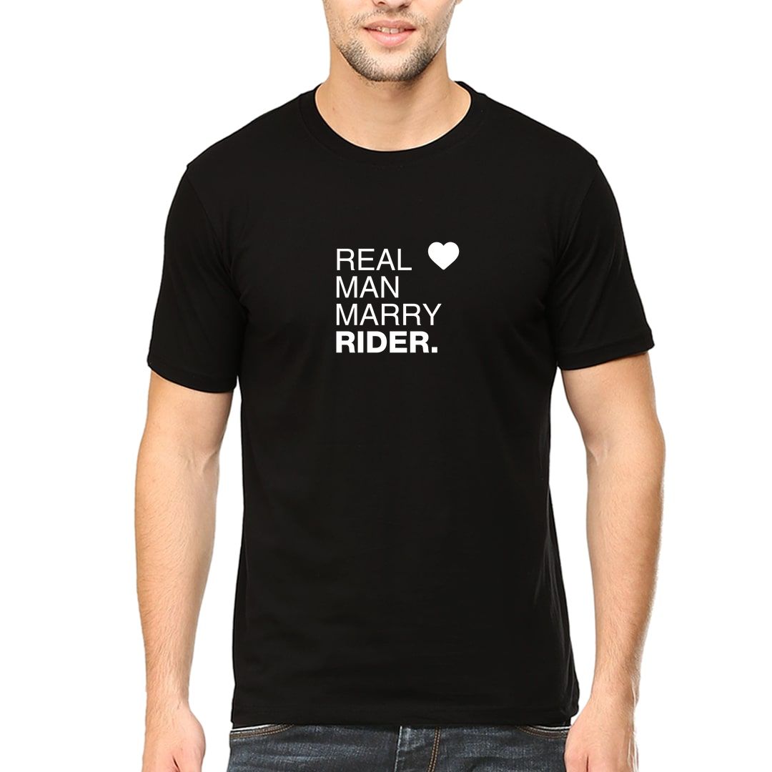 358fe2f1 Real Man Marry Rider Men T Shirt Black Front