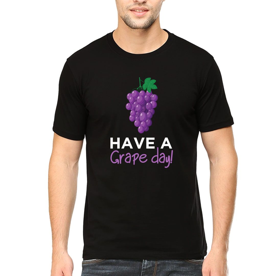 5116de6f Have A Grape Day Men T Shirt Black Front