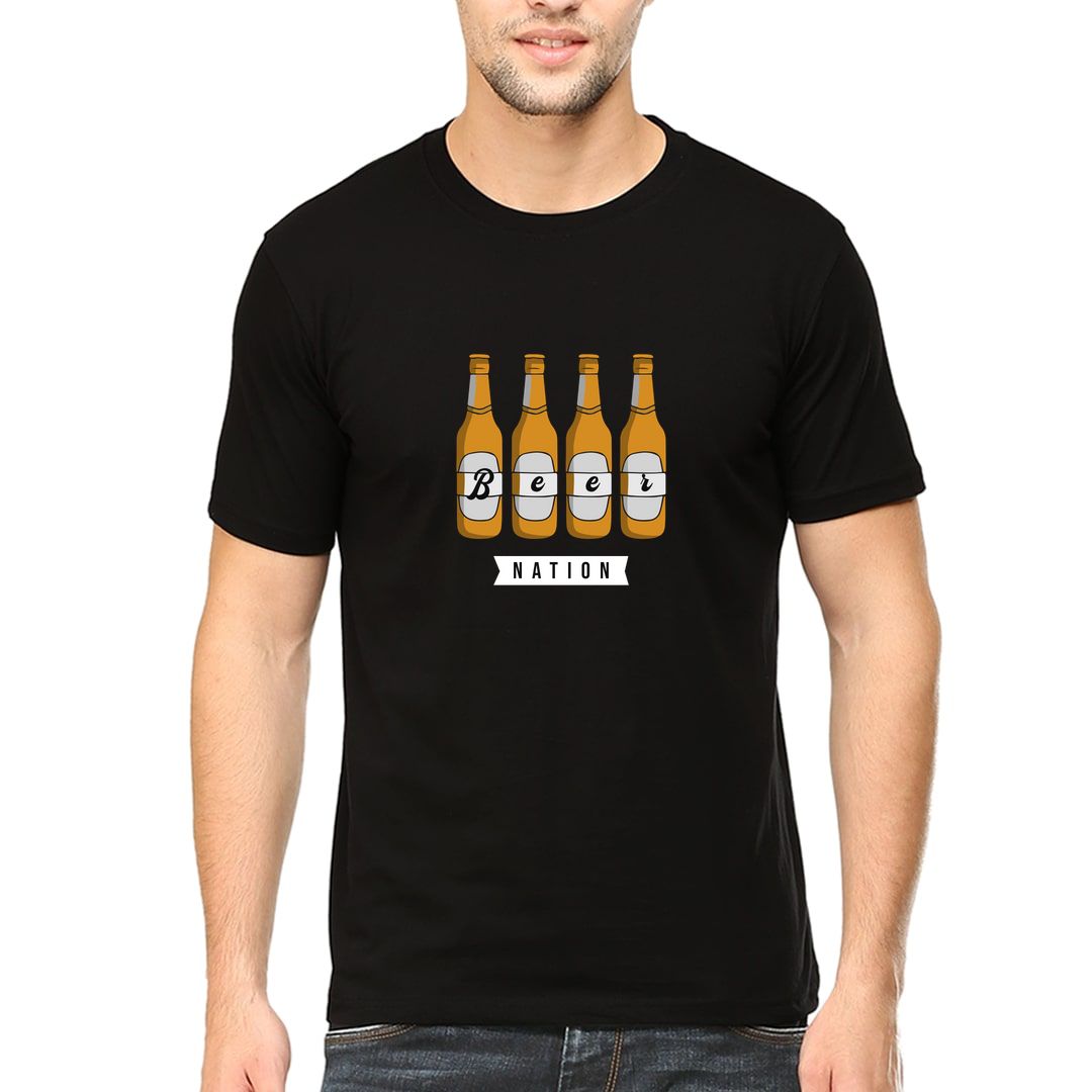 6289e862 Beer Nation Men T Shirt Black Front