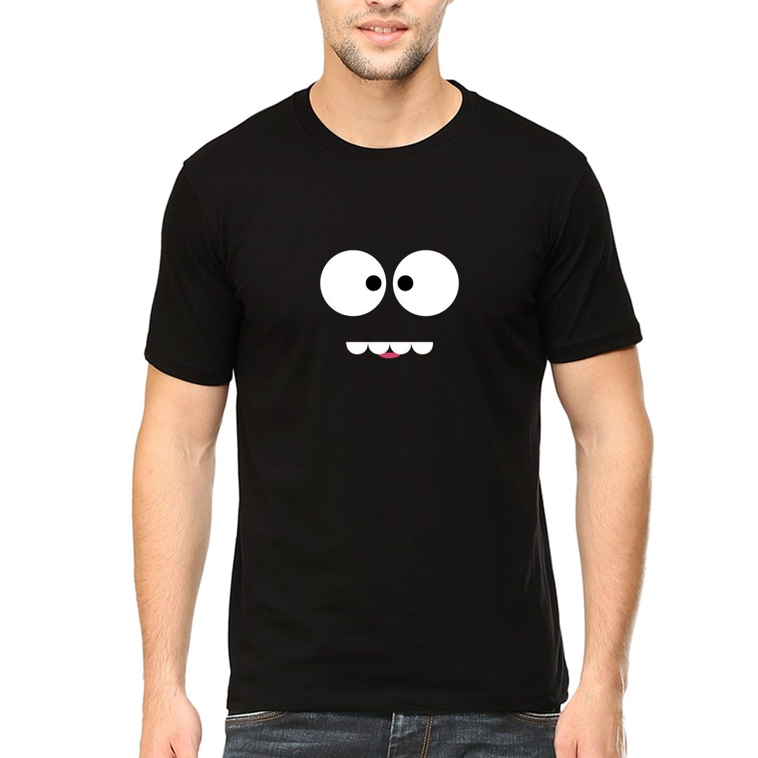 00ca31cc Cute Face Men T Shirt Black Front