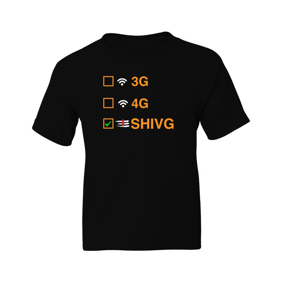 A84910db No 3g No 4g Only Shivg Kids T Shirt Black Front