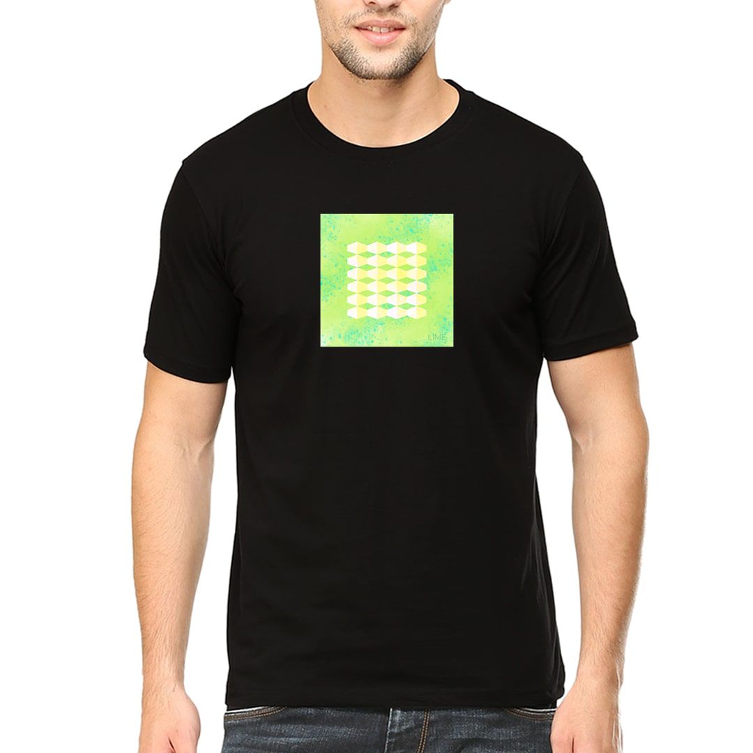 362b57f5 Lime Men T Shirt Black Front