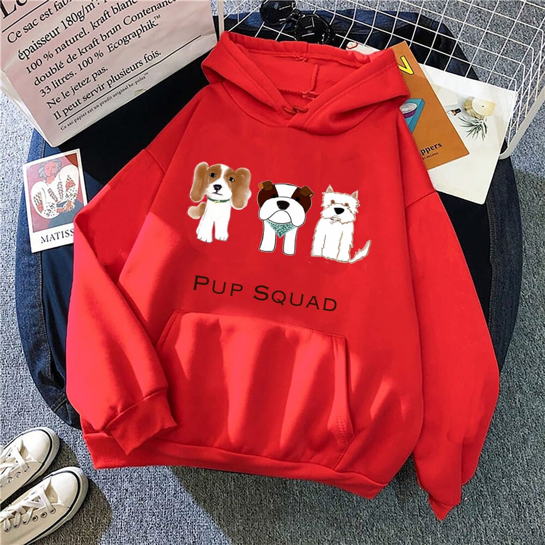 4787f2ec Pup Squad For Dog Lover Unisex Hoodie Red