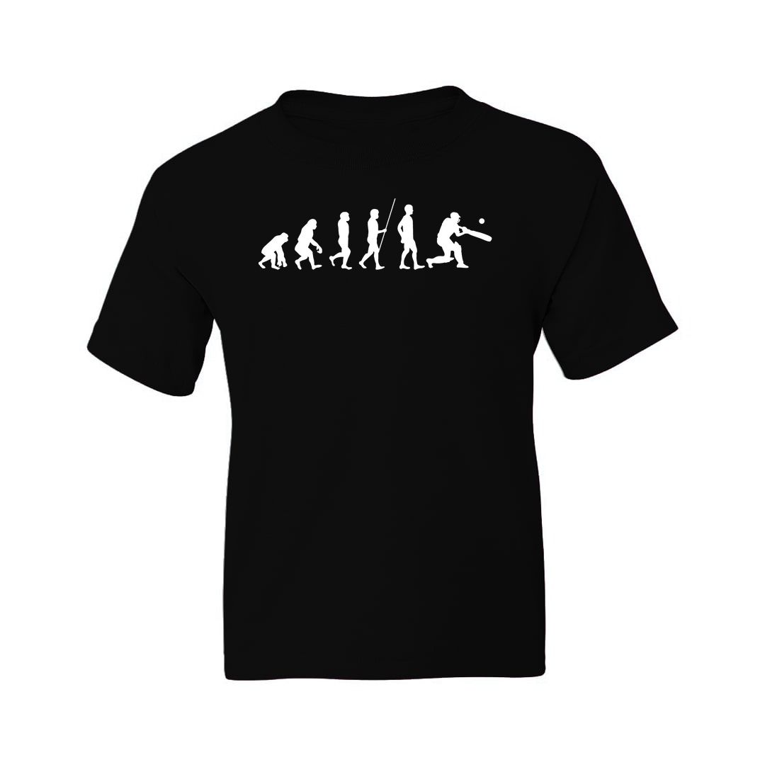 A1a3e8fd Evolution Cricket Kids T Shirt Black Front